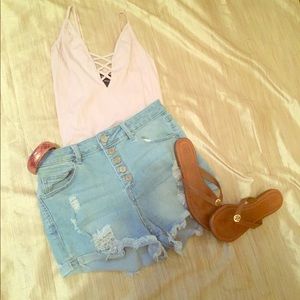 SOLD Crisscross spaghetti strap top